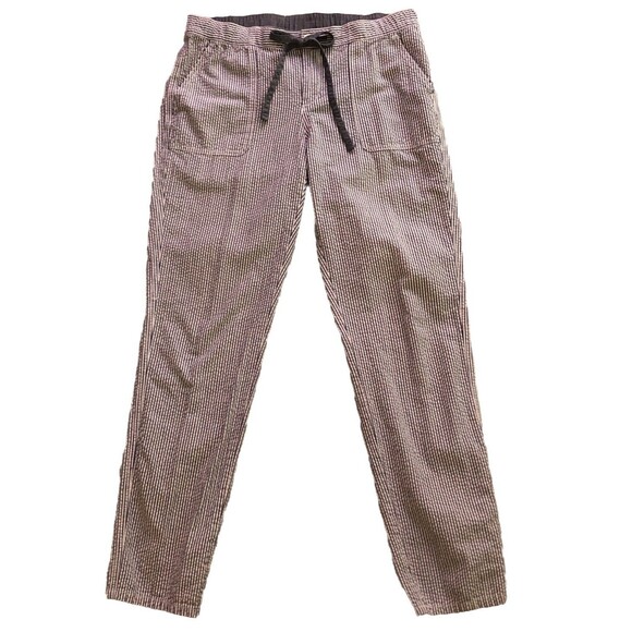 Lands End Seersucker Pants Womens 10 Blue Drawstring Waist Coastal Preppy Comfy - Picture 3 of 13